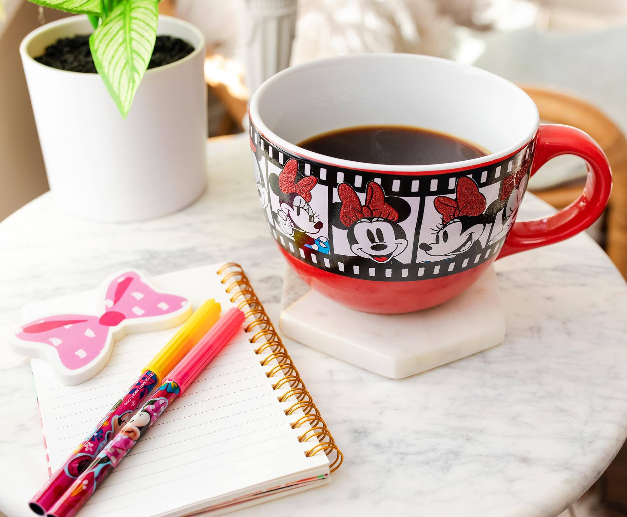 Alt View 10. Disney - Disney Minnie Mouse Film Reel Ceramic Soup Mug | Holds 24 Ounces - Red.