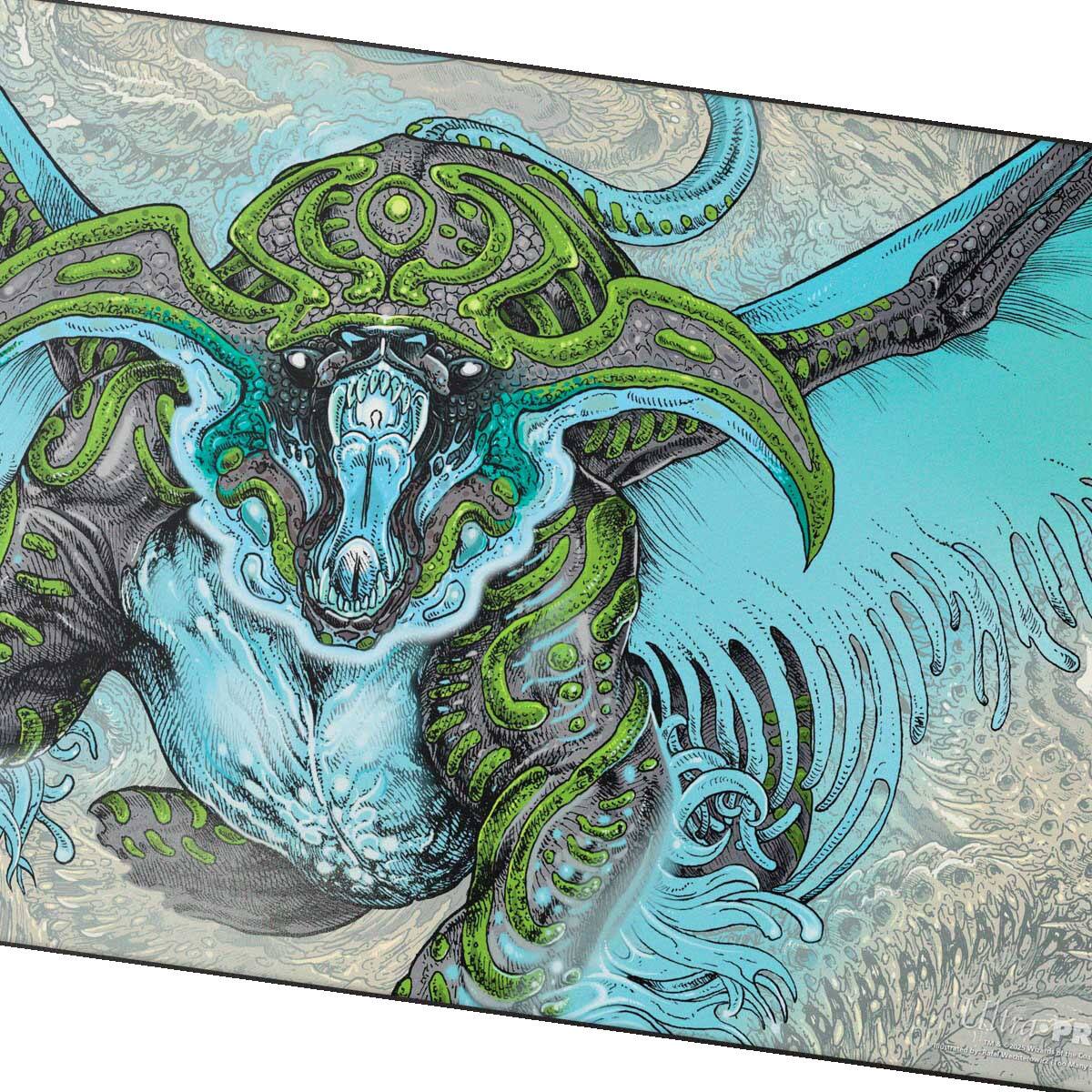 Left. Ultra PRO - Tarkir Dragonstorm Ureni, the Song Unending Black Stitched Playmat for Magic: The Gathering.