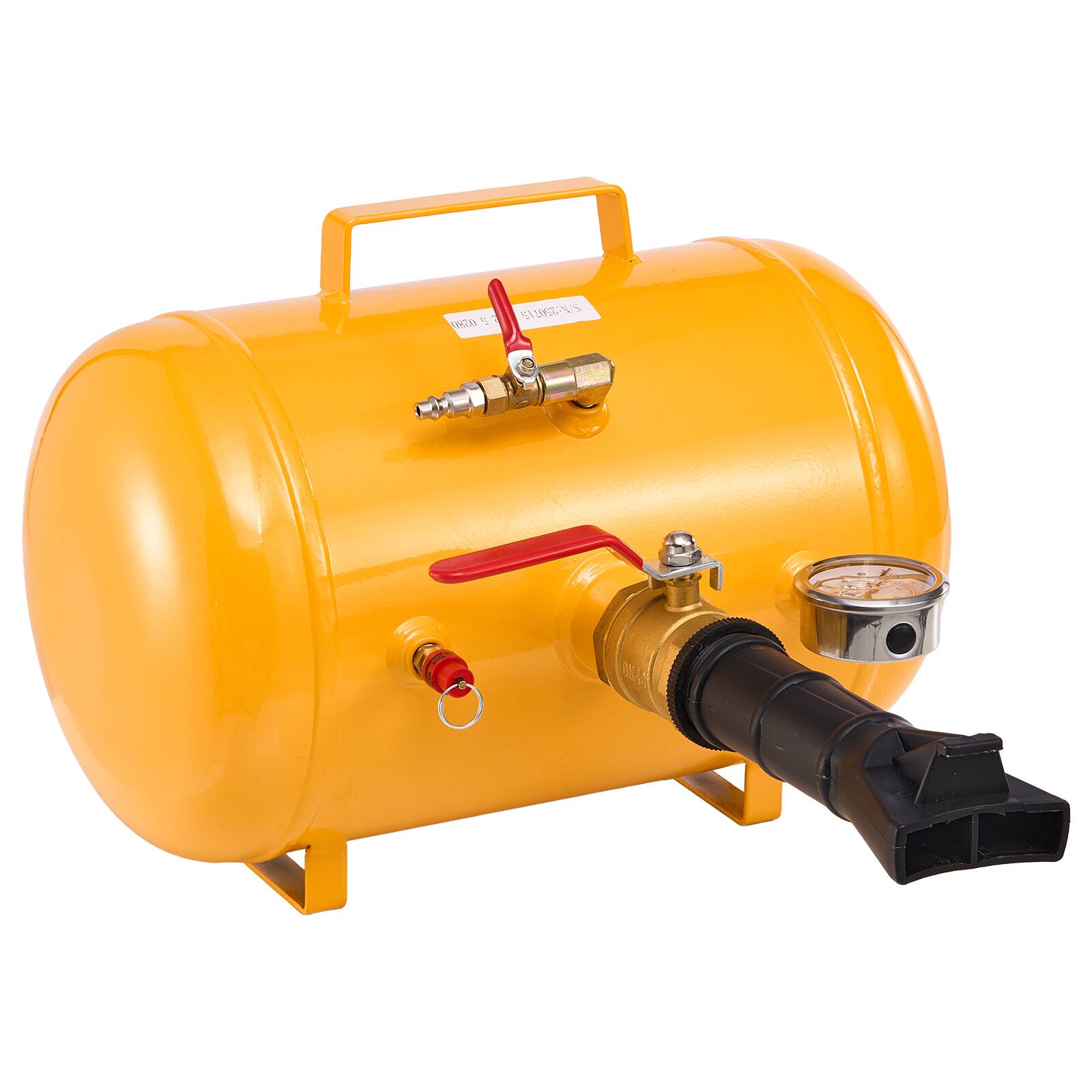 Alt View 5. VEVOR - Air Tire Bead Seater, 5 Gal / 18.9 L, Heavy Duty Tire Bead Blaster Tool, 87-116 PSI Operating Pressure - Yellow.