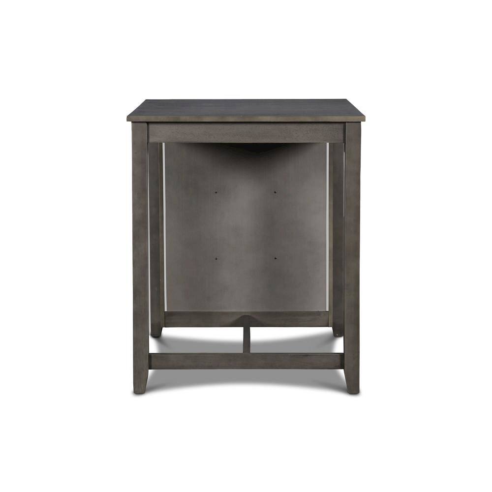 Alt View 7. FurniFact - Gray Small Dining Table for 2 – Compact Solid Wood Table and Chairs Set - Gray.