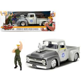 Jada - 1956 Ford F-100 Tan/Gray Metallic w/ Guile Figure – Street Fighter Video Game Anime Hollywood Rides 1/24 - Tan and Gray Metallic