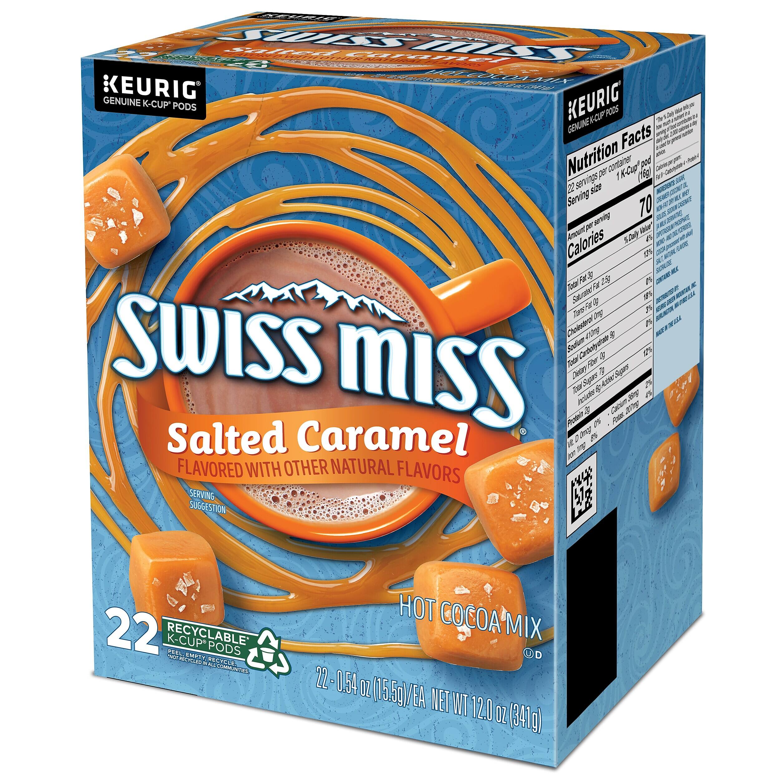 R SUKSMKS R A KEURIG GENUINE K-CUP PODS KEURIG KCUF POOS d 1 5e - GENUNEICO - N nh_ W Facts 5  in Gar Nutrition a contaner god Nae 1K0g - per  (18gl) a O O servings size AROS S E - Serving 70  1 2 amdy I E per J Amou sa 5 2 un Calories 0% EN  E AT  -T far J  (er Fr 28 n - aa s P A MENUN X2 Ar # rs J - 3 JN a Cooesra  410mg f - SWISS Kodium Canbohydrate 4% Setr  Fee miss Deory 9 Sgar Spa AE 2 Zor & A Atin 399 $ Cacm Jg Actir 2% As Salted Caramel 9 2 A i 8 o FLAVORED WITH OTHER NATURAL FLAVORS SERVING ASA 51g SUGGESTION ON 22 RECYCLABLE K-CUP 2 PEALEMENT SMPIT PODS -