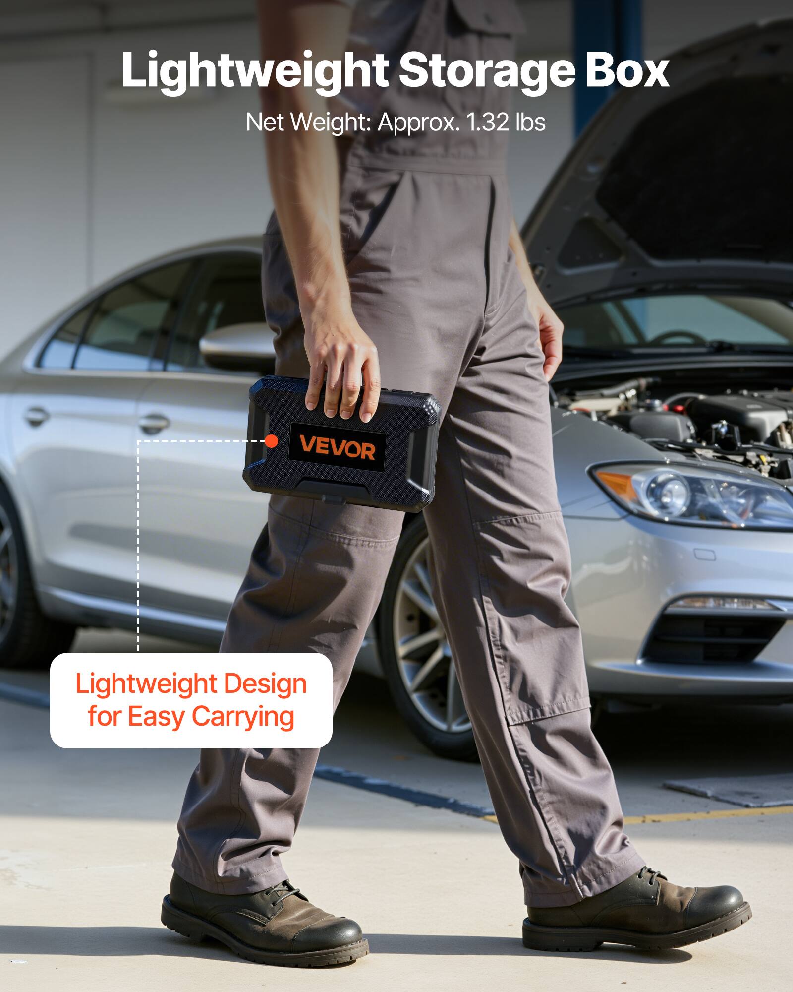 Lightweight Storage Box  
Net Weight: Approx. 1.32 lbs  

VEVOR Lightweight Design for Easy Carrying