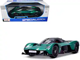 Aston Martin Valkyrie Green Metallic with Matt Black Top "Special Edition" Series 1/18 Diecast Model Car by Maisto - Green Metallic And Matt Black