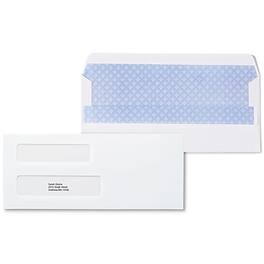 Staples - Self Seal Security Tinted #8 Double Window Envelopes, 3 5/8" x 8 5/8", 500/Box - White