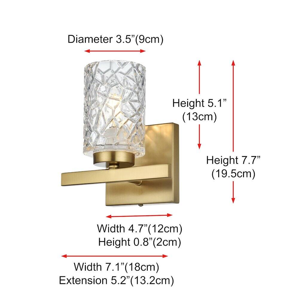 Diameter 3.5" (9cm)  
Height 5.1" (13cm)  
Height 7.7" (19.5cm)  
Width 4.7" (12cm)  
Height 0.8" (2cm)  
Width 7.1" (18cm)  
Extension 5.2" (13.2cm)