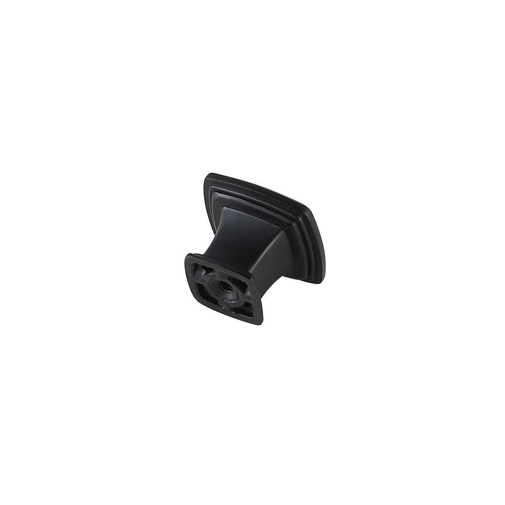 Left. Elegant Decor - Marcel 1.2" Matte Black Square Knob Multipack (Set of 10) - Matte Black.