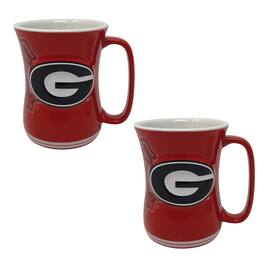 Indigo Falls - Georgia Bulldogs 16oz. Sculpted Barista Mug Two-Pack - White