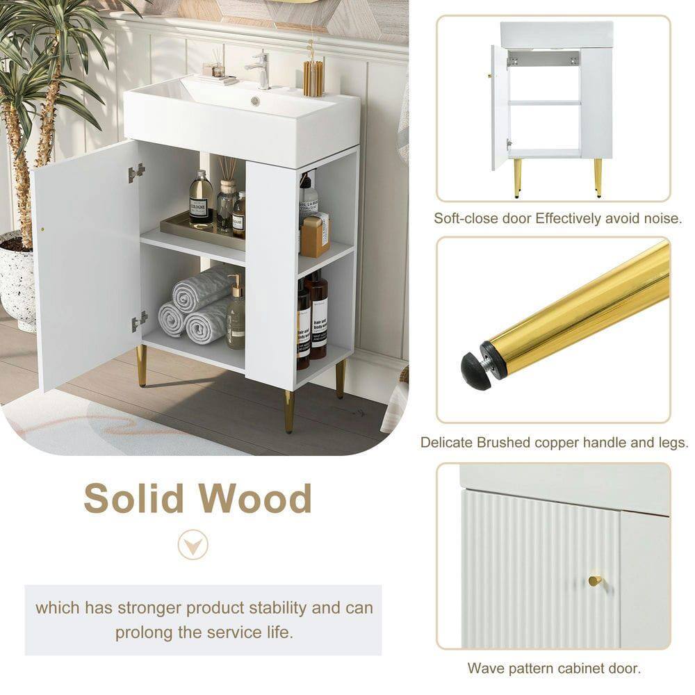 - Soft-close door: Effectively avoid noise.
- Delicate Brushed copper handle and legs.
- Solid Wood: which has stronger product stability and can prolong the service life.
- Wave pattern cabinet door.