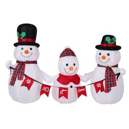 Winado - 6.2 FT Christmas Santa Snowman Family with Bunting Inflatable Decoration for Outdoor Air Blown Holiday - White
