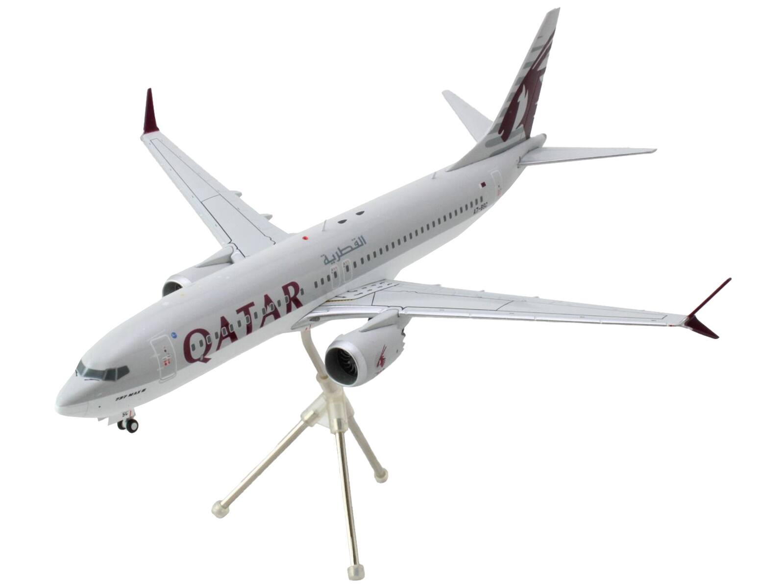 Alt View 1. GeminiJets - Boeing 737 MAX 8 Commercial Aircraft Gray & White w/Tail Graphics "Gemini 200" Series 1/200 Model Airplane by GeminiJets.