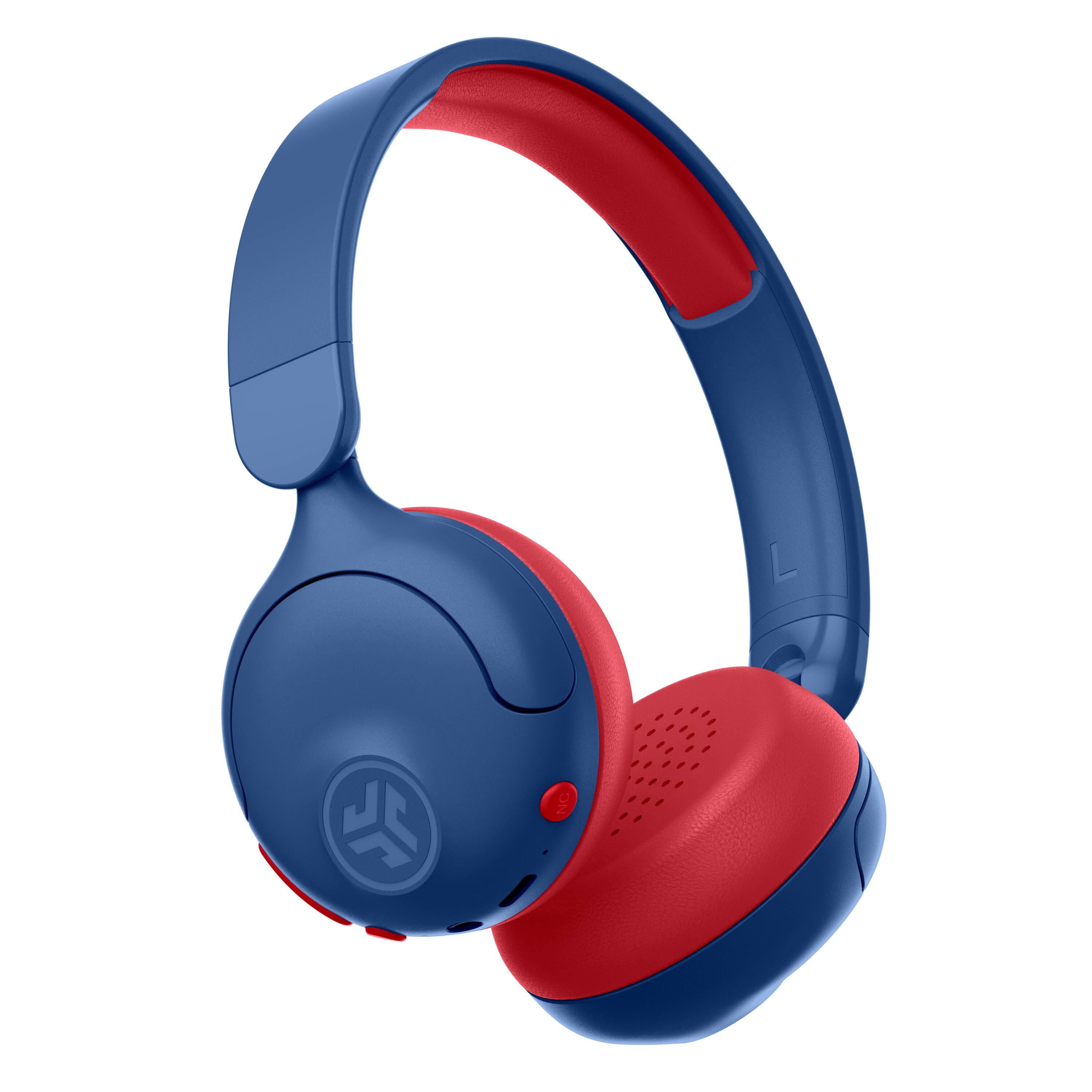 Angle. JLab - JBuddies ANC Kids Headphones - Blue/Red.