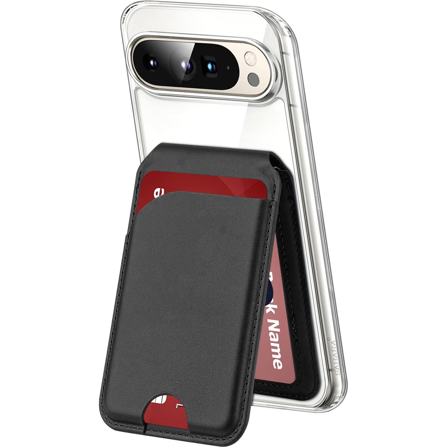 SaharaCase - Venture Series Wallet Case for Google Pixel 9 Pro XL - Clear/Scorpion Black
