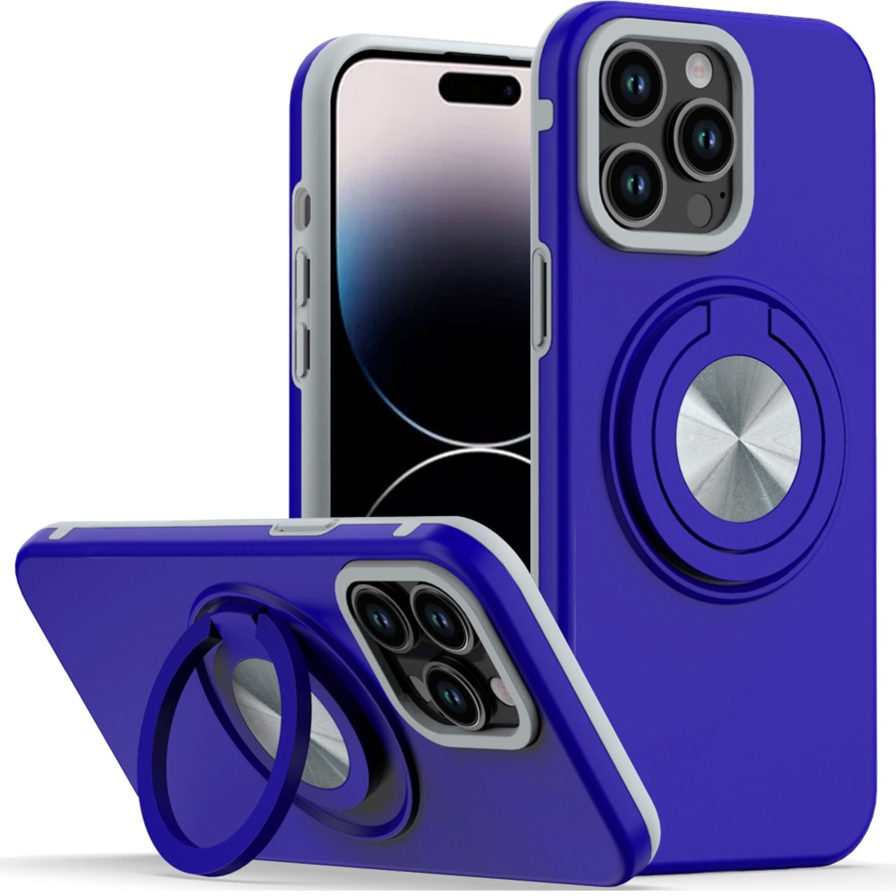 Kitcheniva - Rugged 360 Ring Stand Case For iPhone 14 Pro Max - Blue