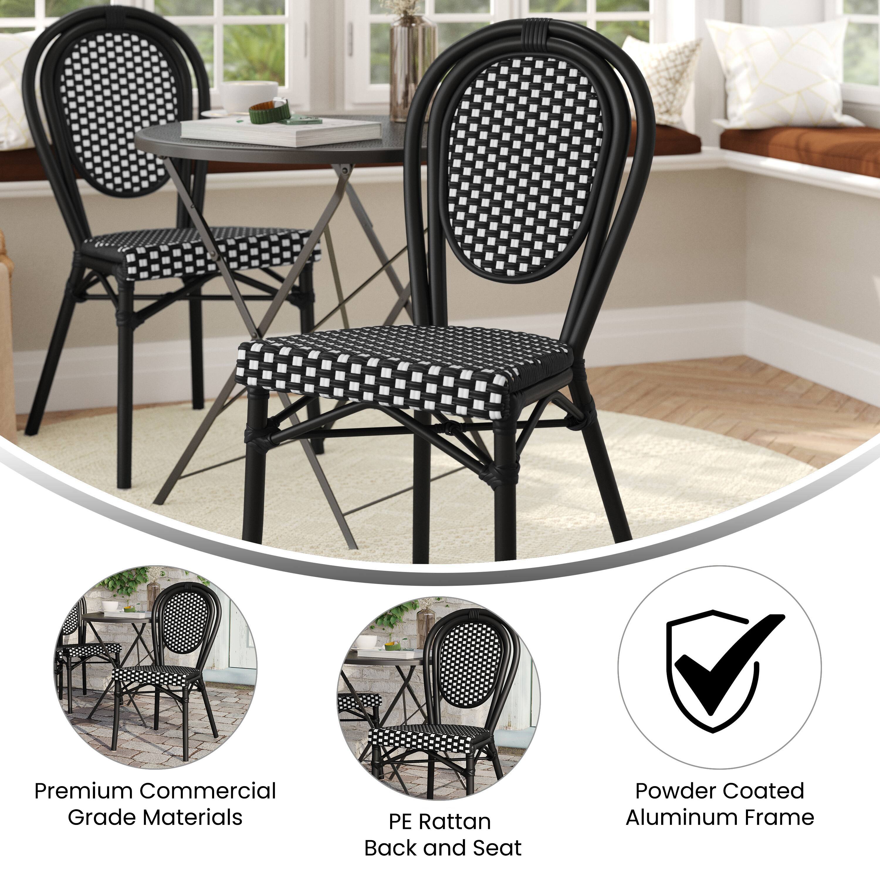 Premium Commercial Grade Materials  
PE Rattan Back and Seat  
Powder Coated Aluminum Frame