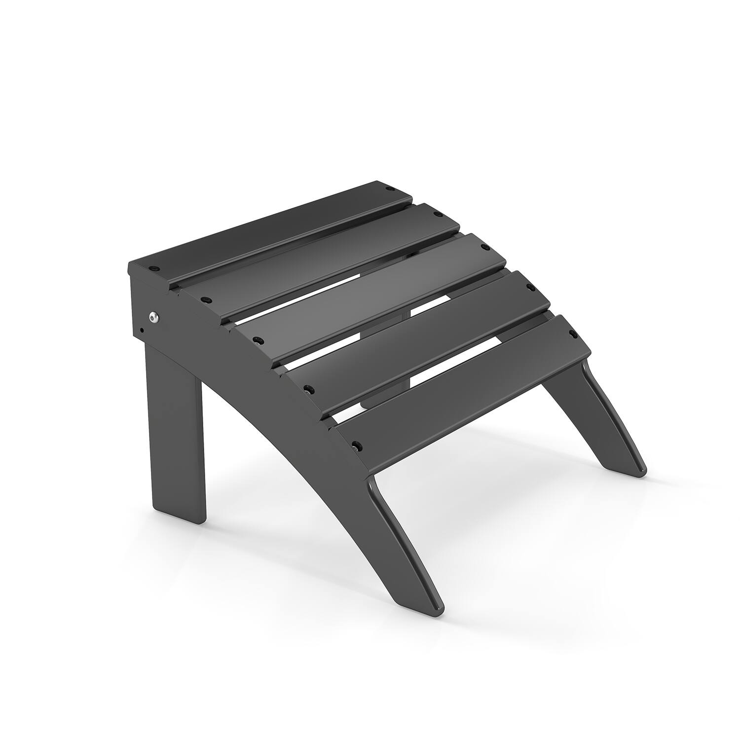 Front. FODINGHILL - HDPE Adirondack Ottoman, All weather Footrest for Patio & Garden - Grey.