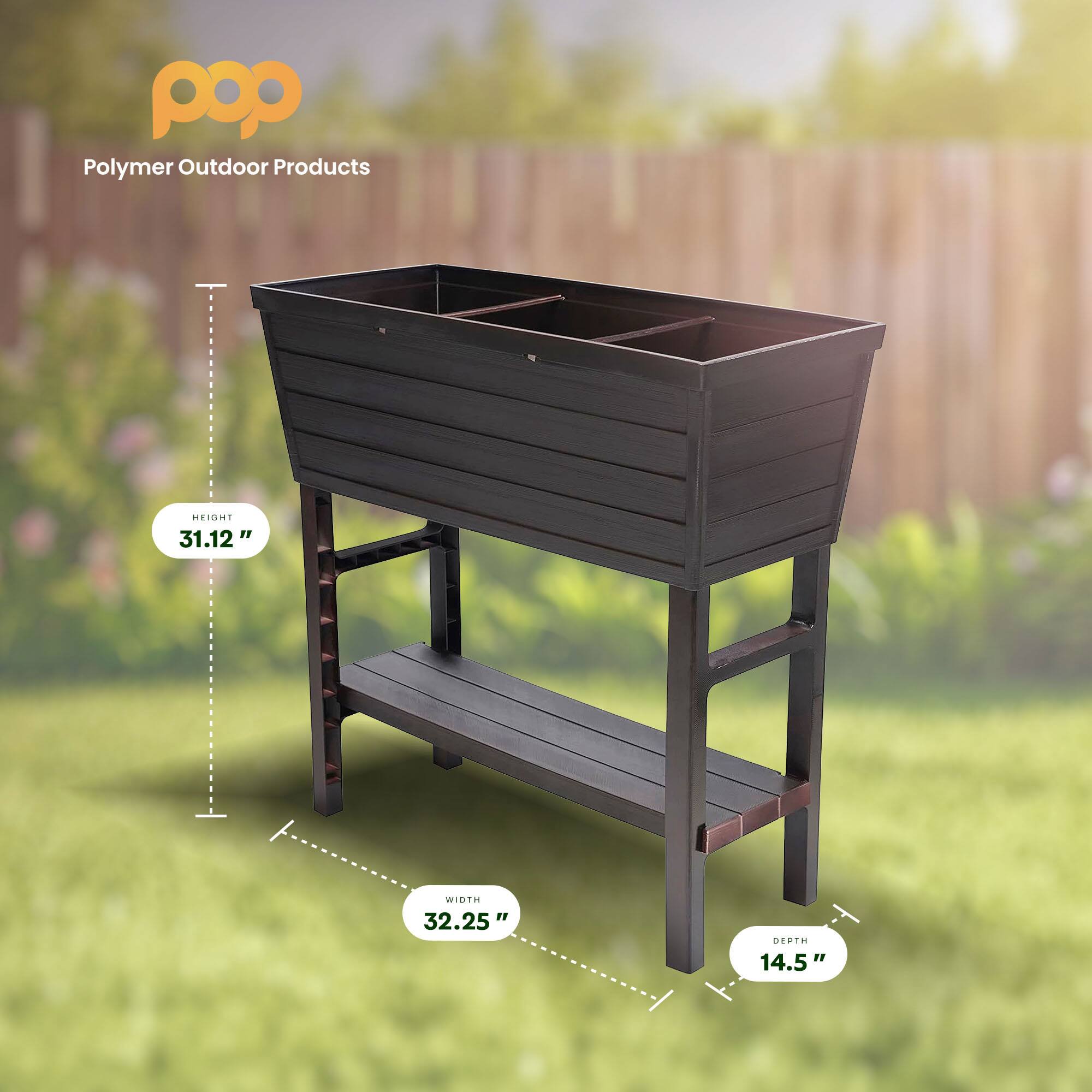 Polymer Outdoor Products

- Height: 31.12"
- Width: 32.25"
- Depth: 14.5"