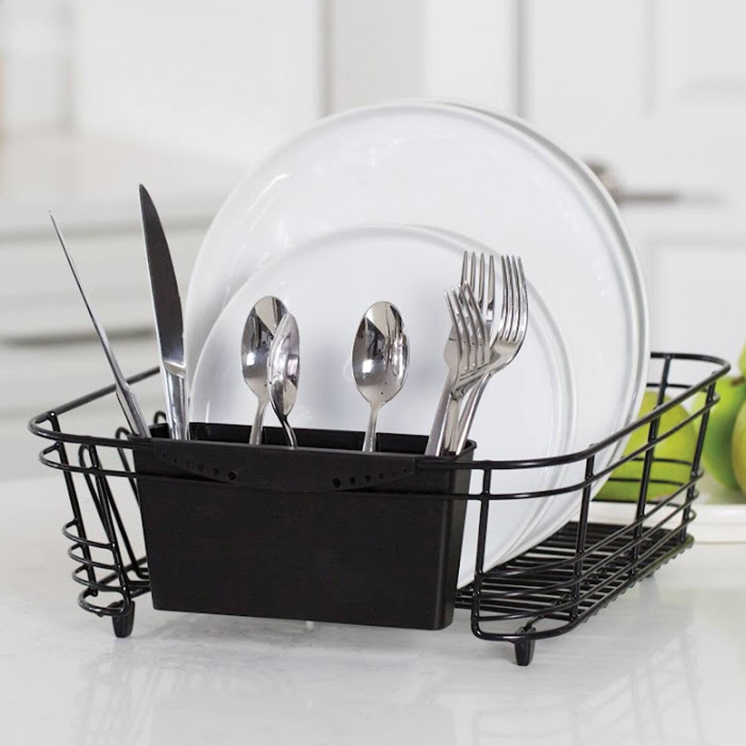 Alt View 3. Better Houseware - Better Houseware 1420/e 2-piece Dish Drainer (black) - black.