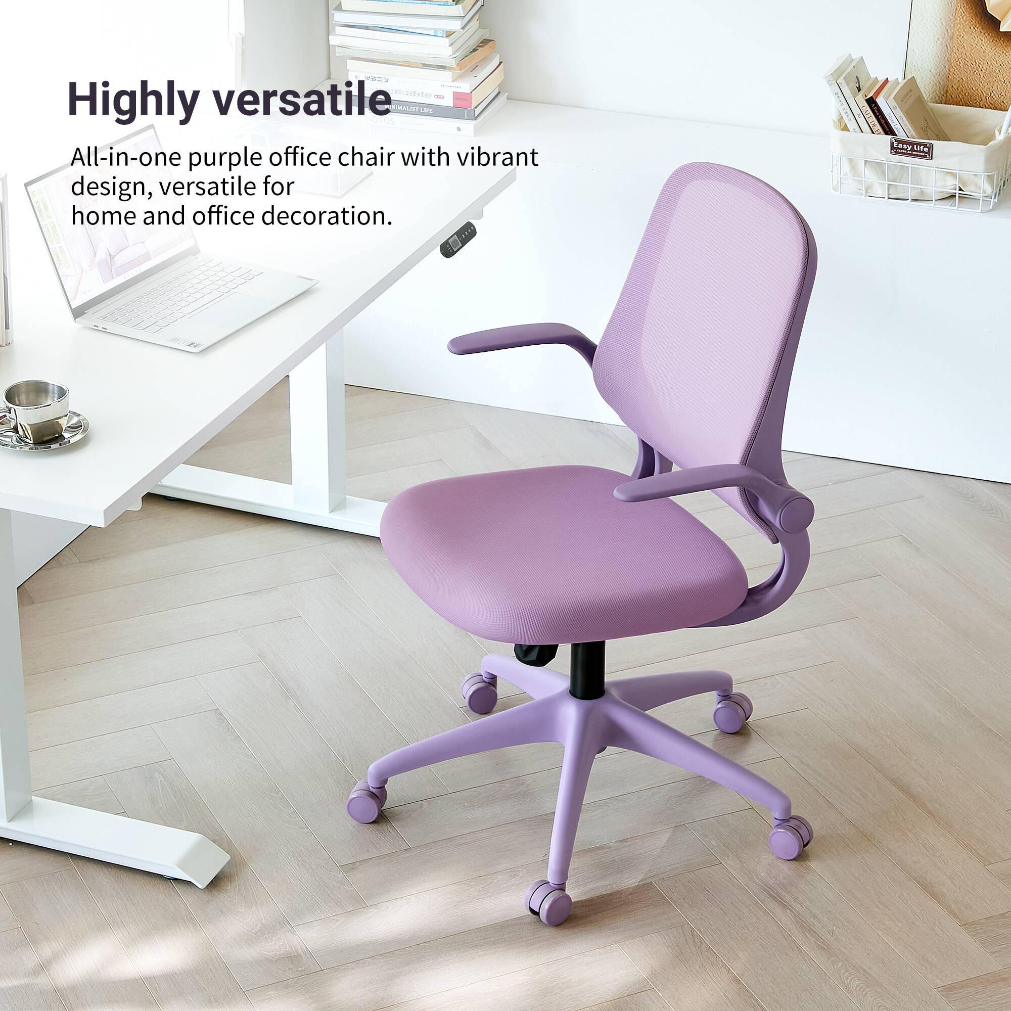 Highly versatile

All-in-one purple office chair with vibrant design, versatile for home and office decoration.