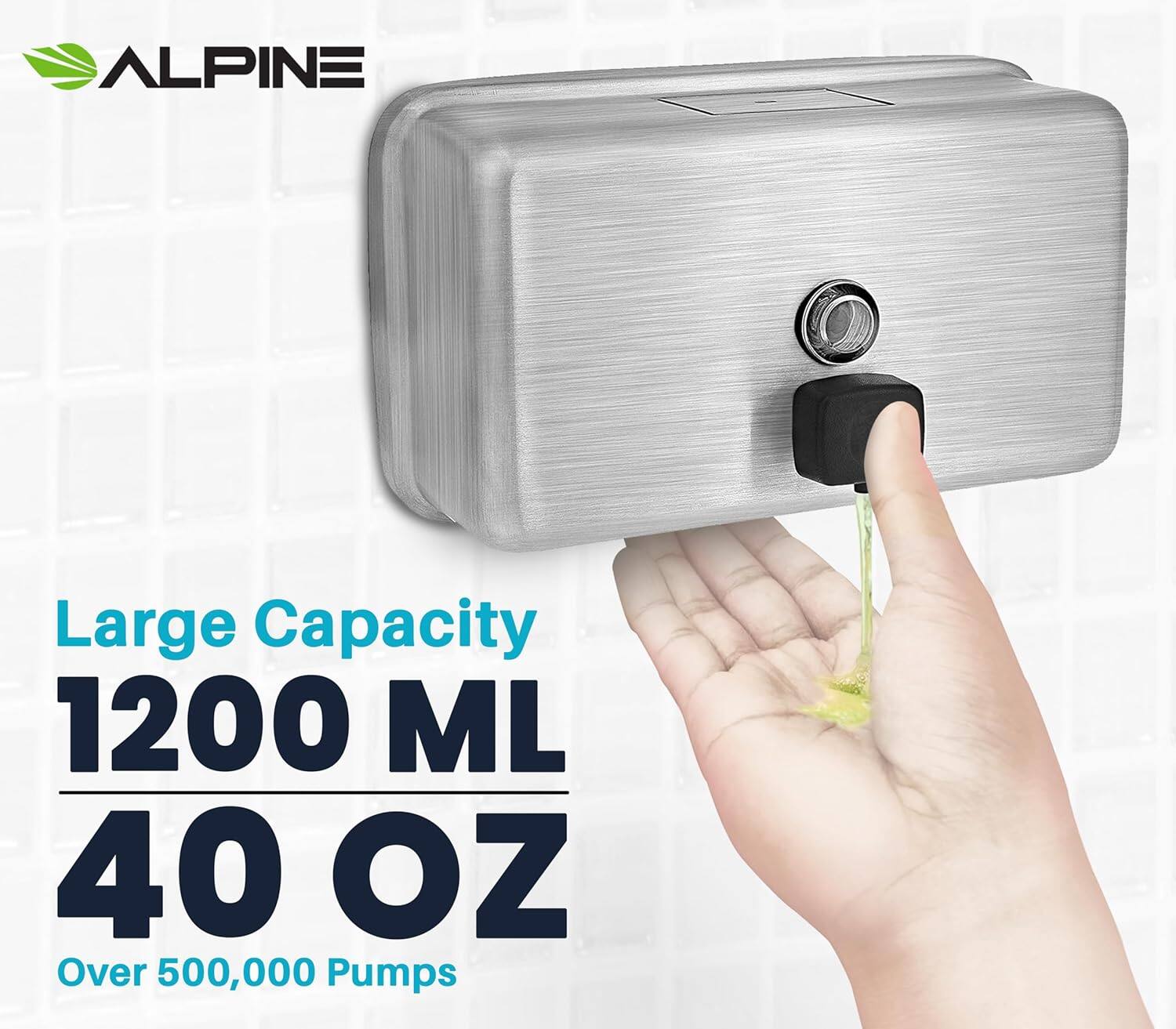 ALPINE, Large Capacity, 1200 ML, 40 OZ, Over 500,000 Pumps
