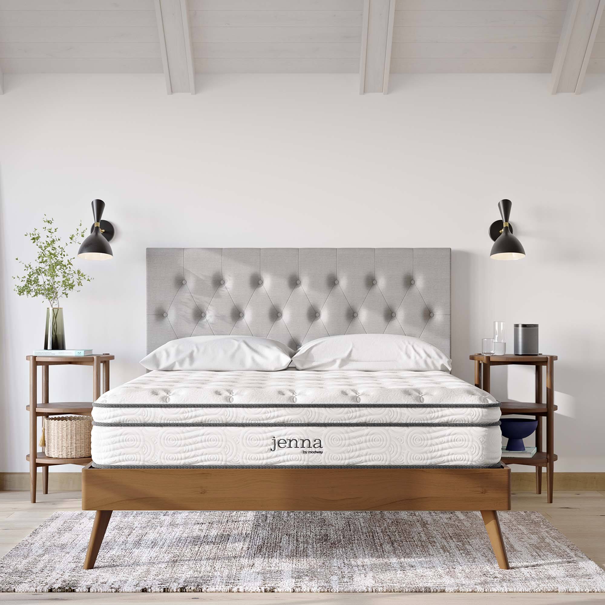 Alt View 7. Modway - Jenna 10" Innerspring and Foam California King Mattress by Modway - White.