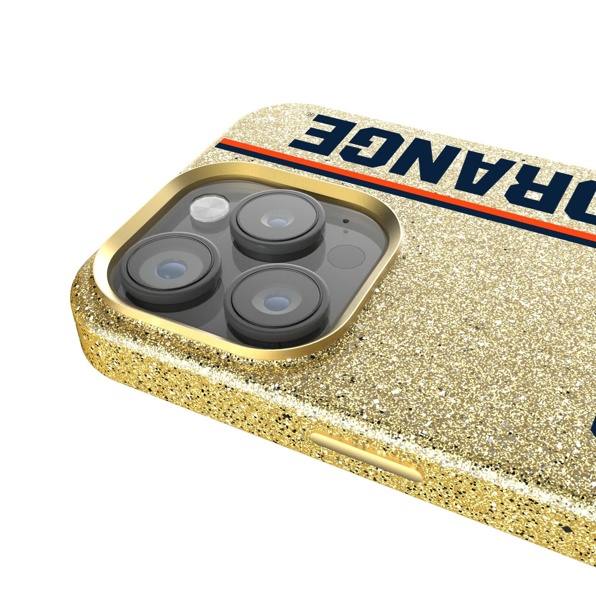 Alt View 3. Keyscaper - Gold Syracuse Orange iPhone Bling Case - 16 Plus - Gold.