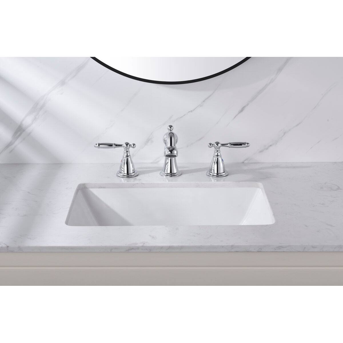 Back. Bothwa Home - Bothwa Home Bathroom Faucet For bathroom Sink  With Two Handles And Supply Lines - Chrome.