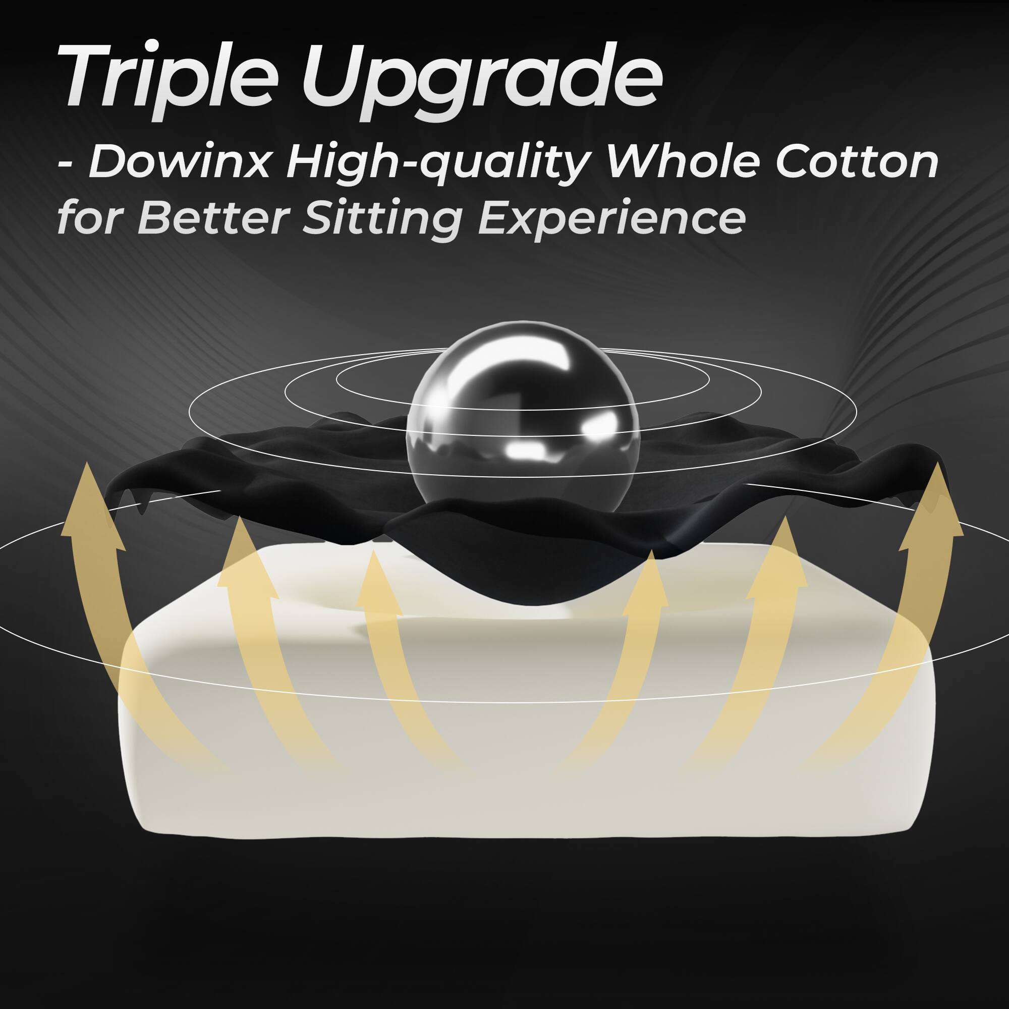 Triple Upgrade  
- Dowinx High-quality Whole Cotton for Better Sitting Experience