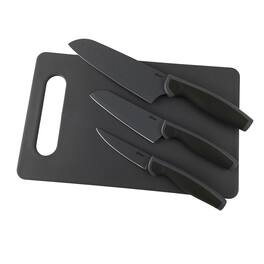 Oster - Slice Craft 4 Piece Cutlery Knife Set with Cutting Board in Black