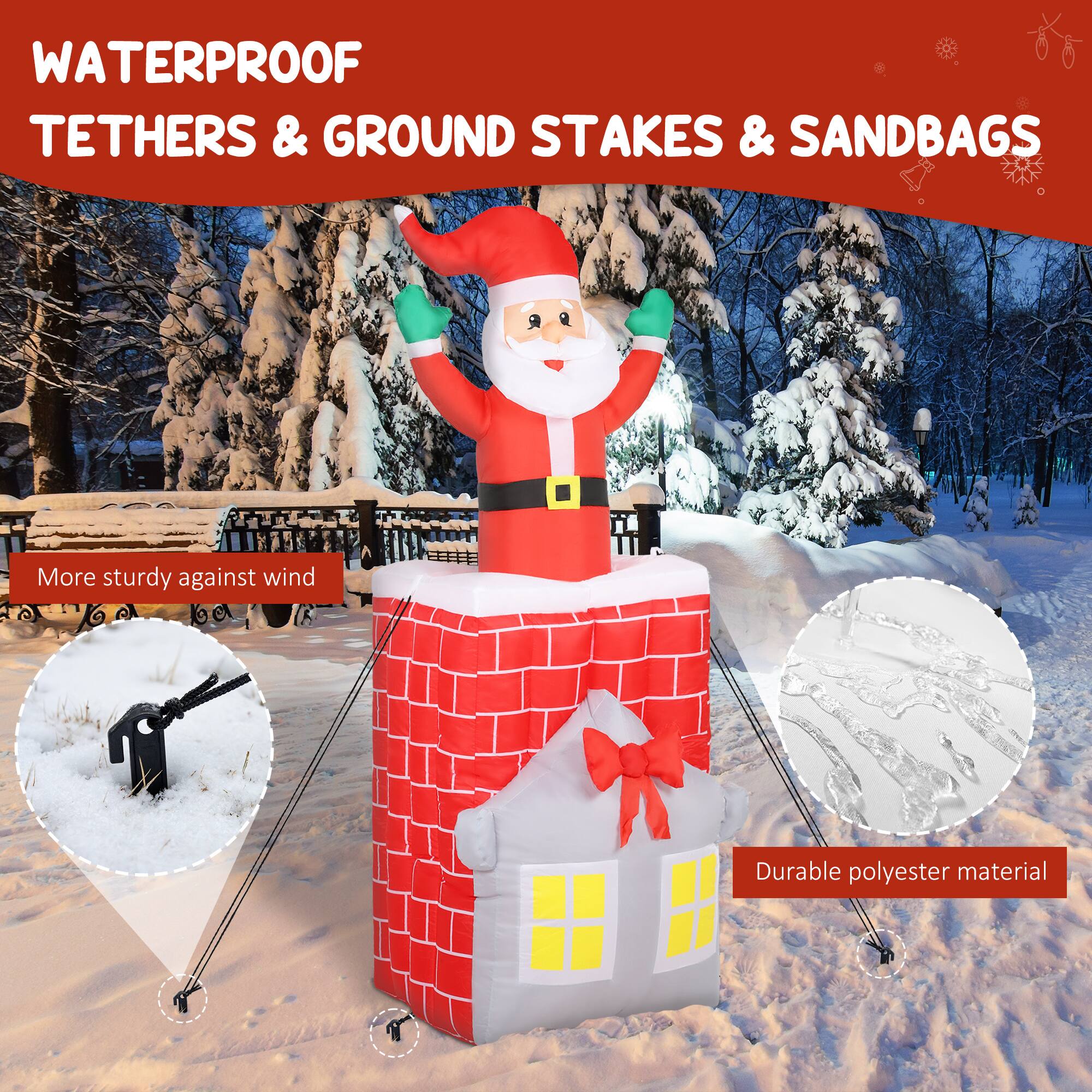 WATERPROOF TETHERS & GROUND STAKES & SANDBAGS

More sturdy against wind

Durable polyester material