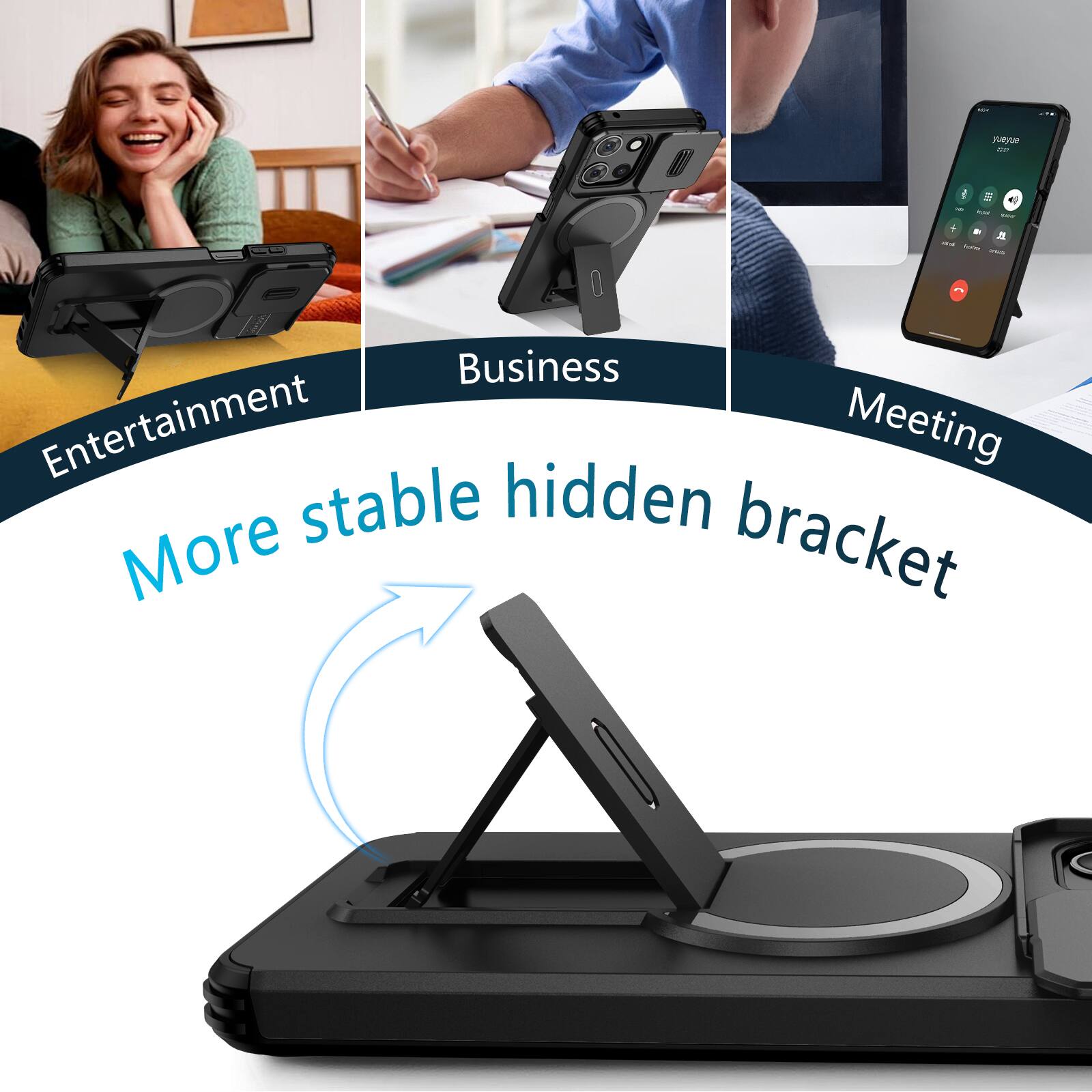 Entertainment  
Business  
Meeting  
More stable hidden bracket