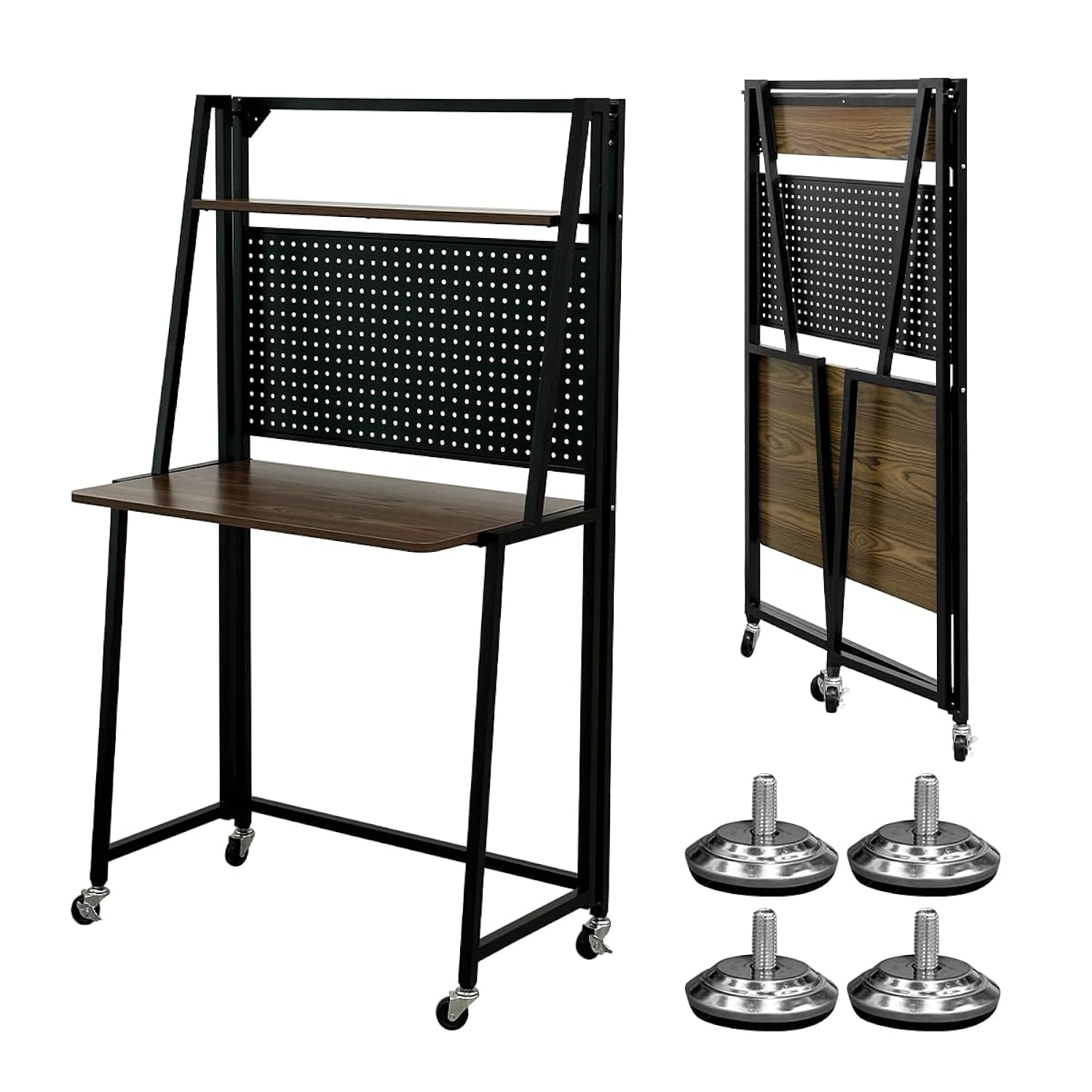 Zell Electronics 29 Inch Folding DeskPegboard, Slim Space