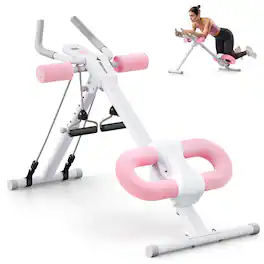 MERACH - New Adjustable Ab Trainer Foldable Machine for Abs Workout at Home Gym - Pink