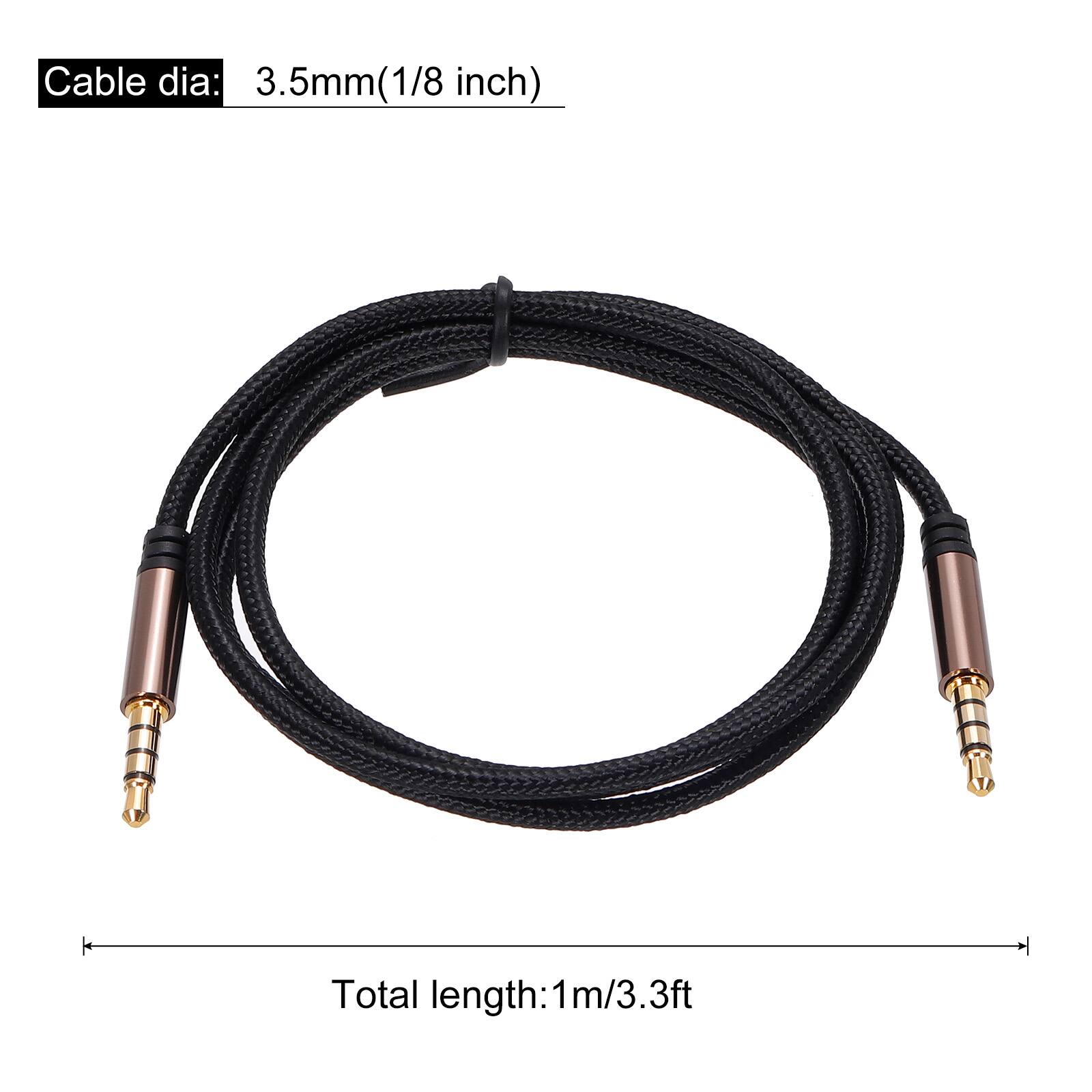 Cable dia: 3.5mm (1/8 inch)  
Total length: 1m/3.3ft