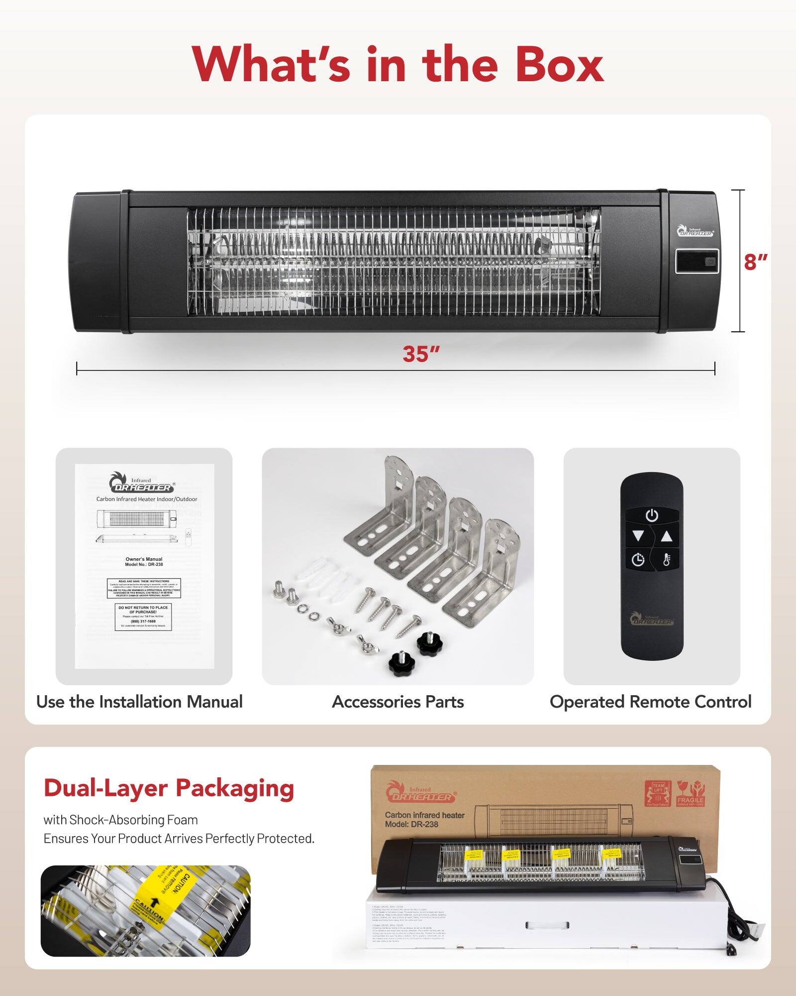 DR. INFRARED HEATER DR 238 1500W Carbon Infrared Indoor/Outdoor