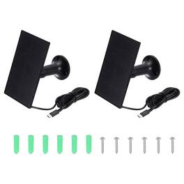 Unique Bargains - 2pcs Solar Panel for Ring Camera, 2W 6V USB Solar Panel Charger with 6ft Type-C Port Cable 360°Adjustable Wall Mount - Black