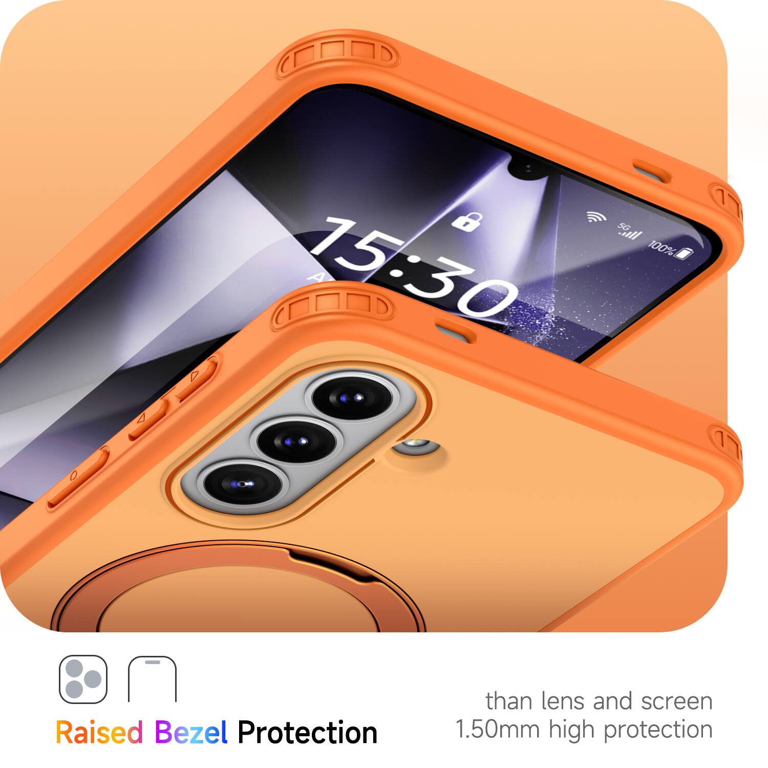 15:30  
5G  
100%  
Raised Bezel Protection  
than lens and screen  
1.50mm high protection