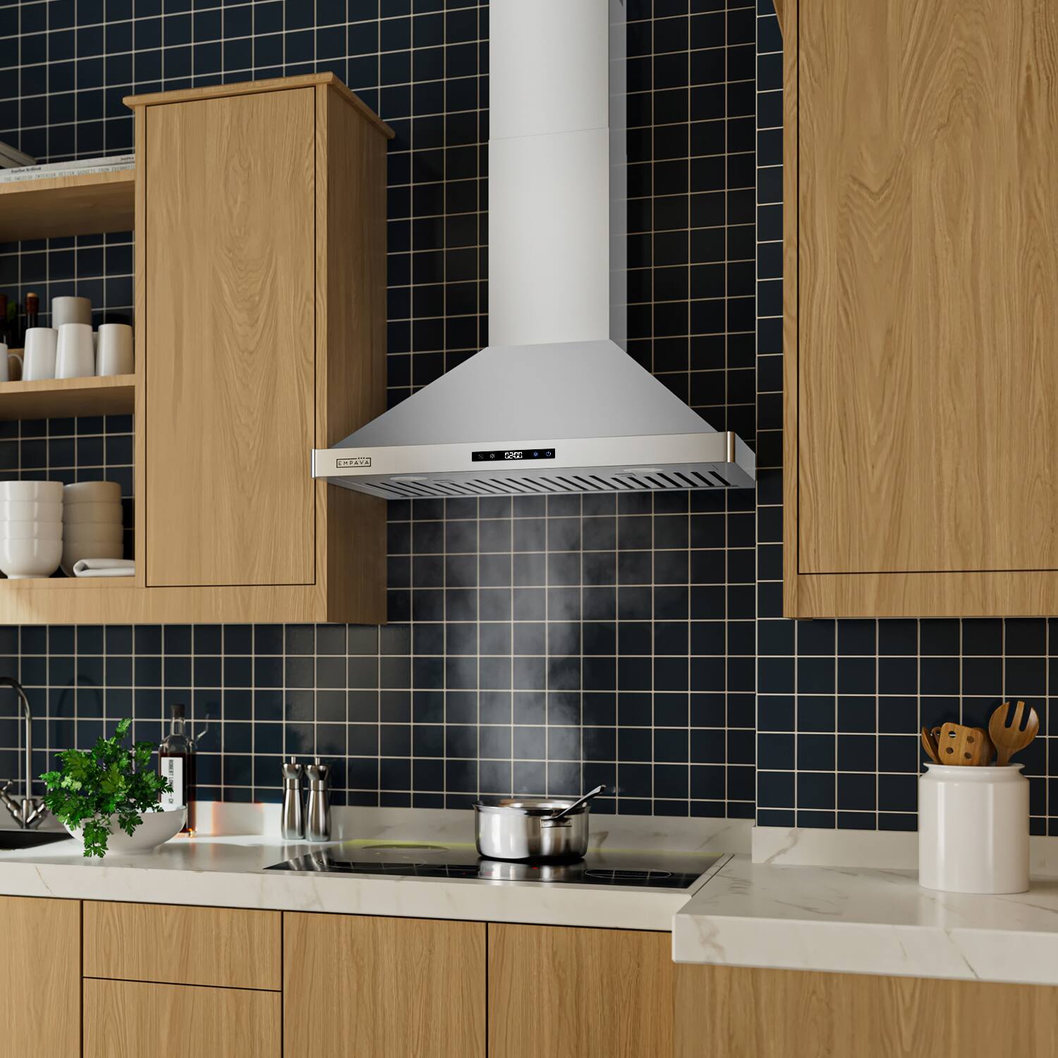 Alt View 2. Empava - 30 in. 400 CFM Wall Mount Range Hood - Stainless Steel.