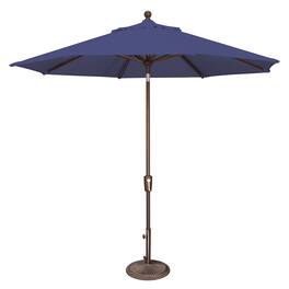 Mondawe - 9' Octagon Patio Umbrella Push Button Tilt Bronze Frame - Blue Sky