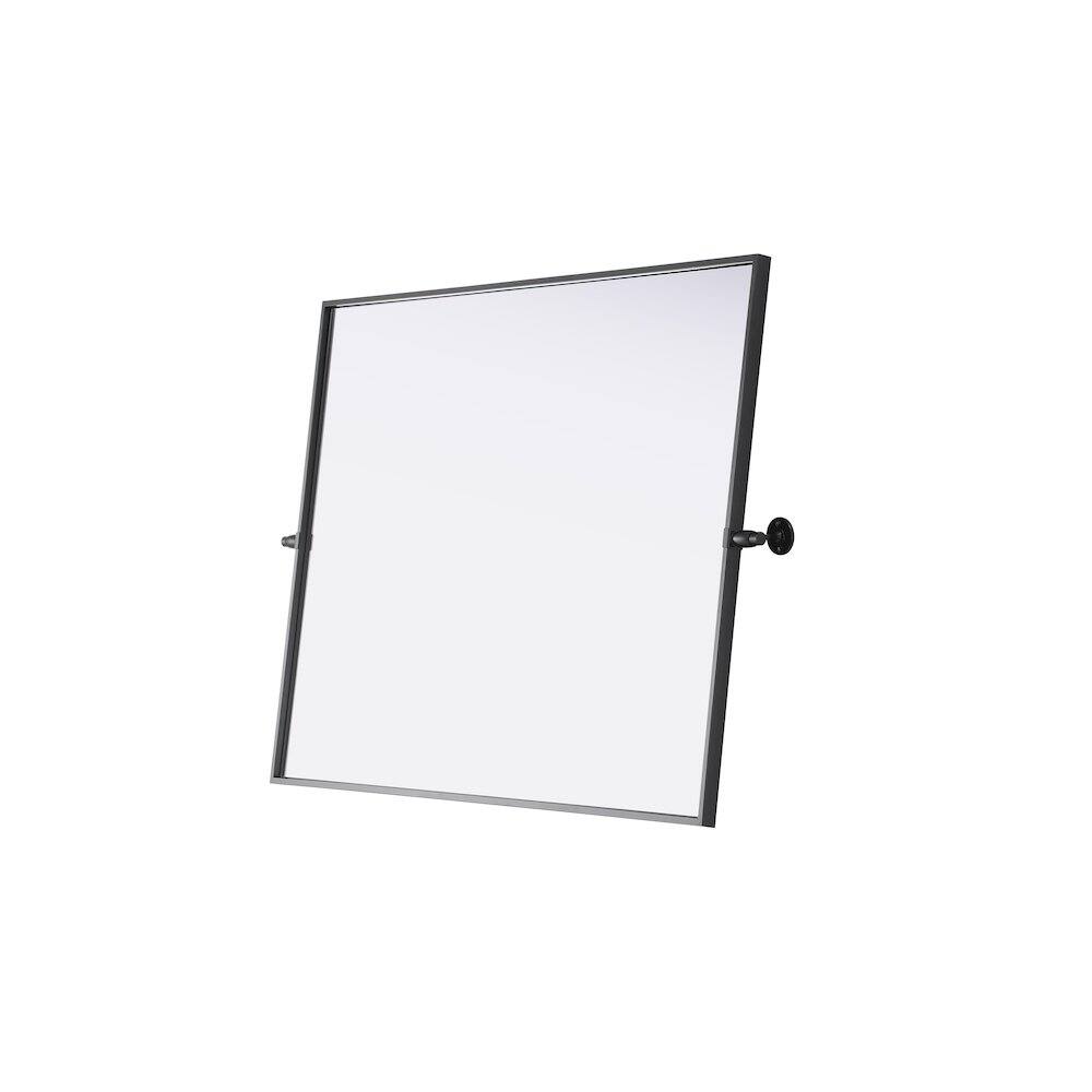 Back. Elegant Kitchen and Bath - Amoura 40X30 Pivot Mirror In Black - Black.