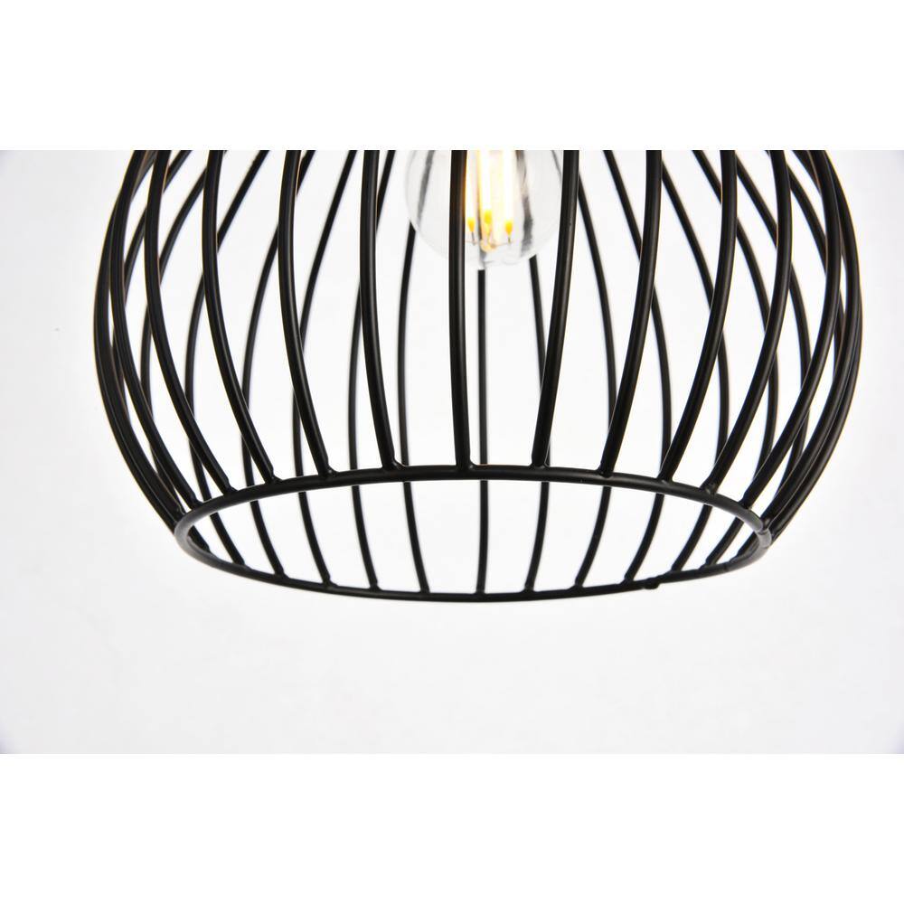 Alt View 1. Living District - Sayer Collection Pendant D7.9 H8.9 Lt:1 Black Finish - Black.