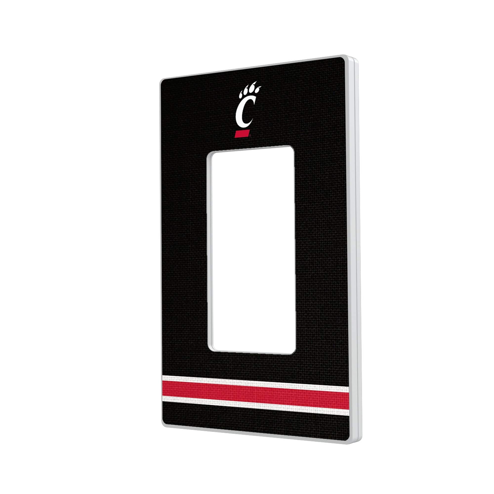 Keyscaper - Cincinnati Bearcats Stripe Design Single Rocker Light Switch Plate - Multicolor