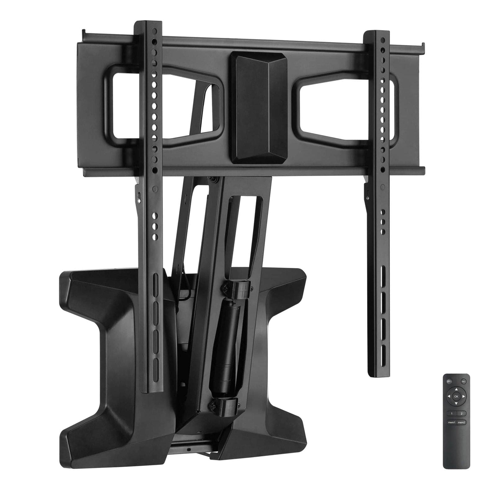 Alt View 7. Mount-It! - Motorized Fireplace TV Wall Mount with Remote, Fits 40"–70" TVs, Height Adjustable, Black - Black.