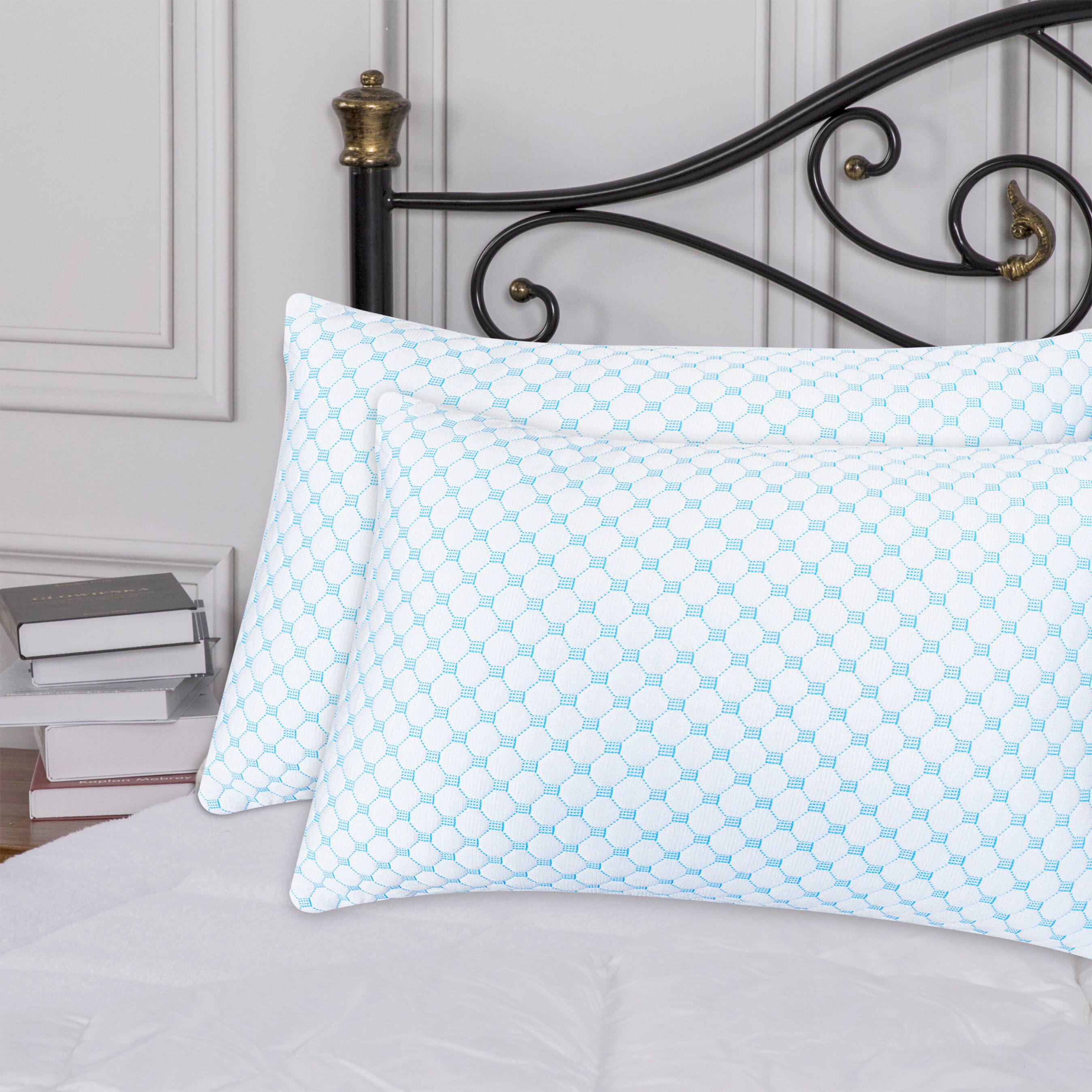 Angle. Bibb Home - Bibb Home Cooling Memory Foam Pillow with Removable Cover - Standard.