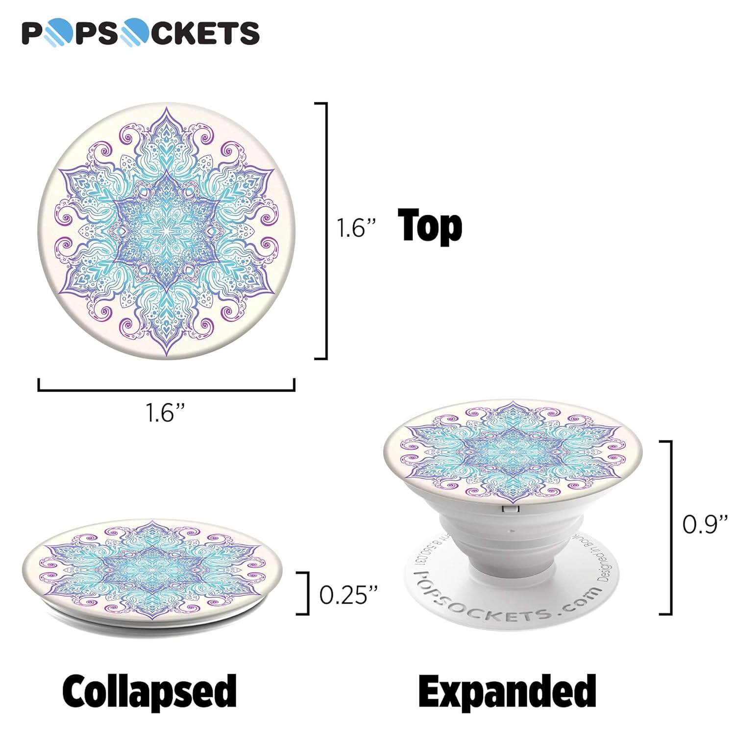 POPSOCKETS

1.6" Top

1.6"

0.25" Collapsed

0.9" Expanded
