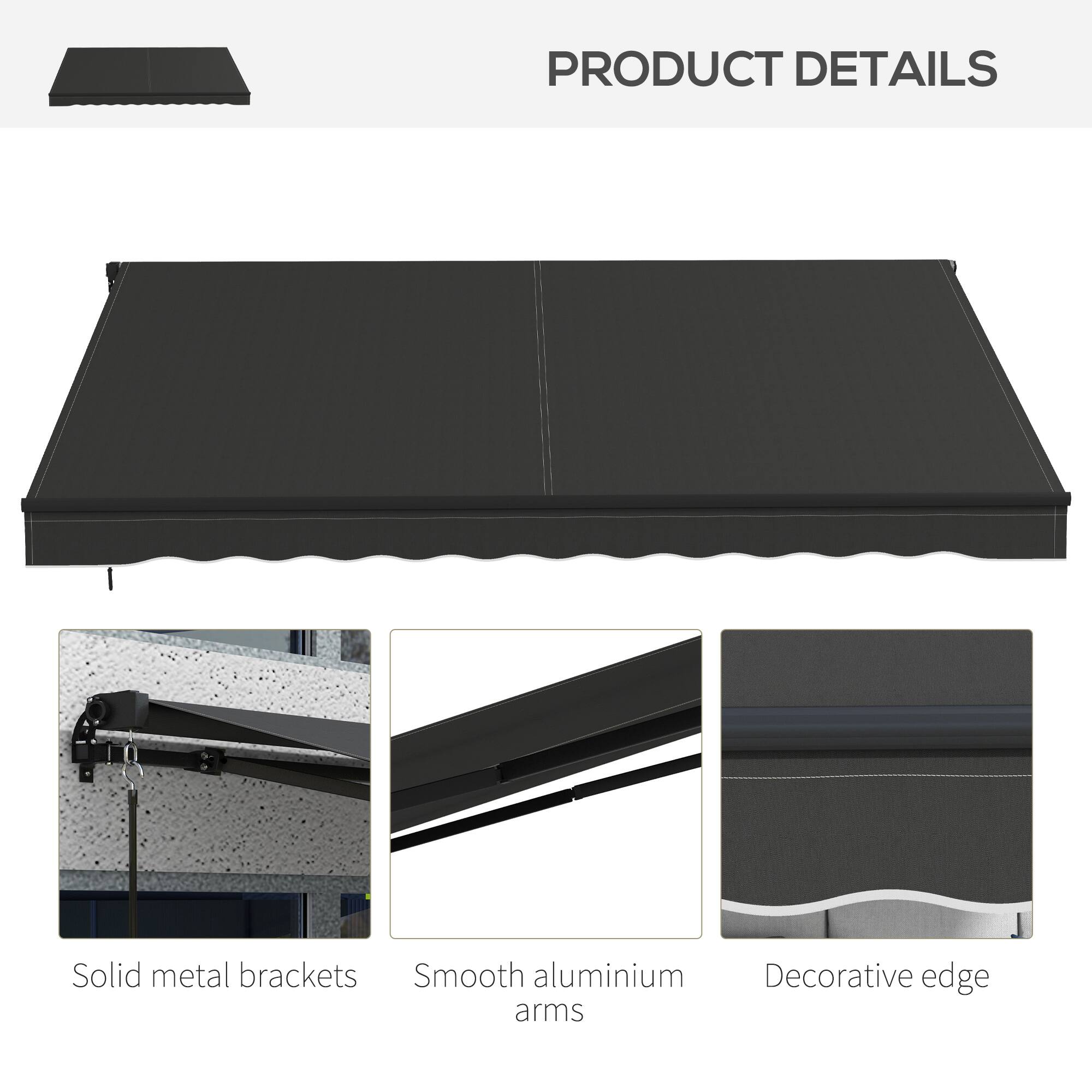 PRODUCT DETAILS
Solid metal brackets
Smooth aluminium arms
Decorative edge