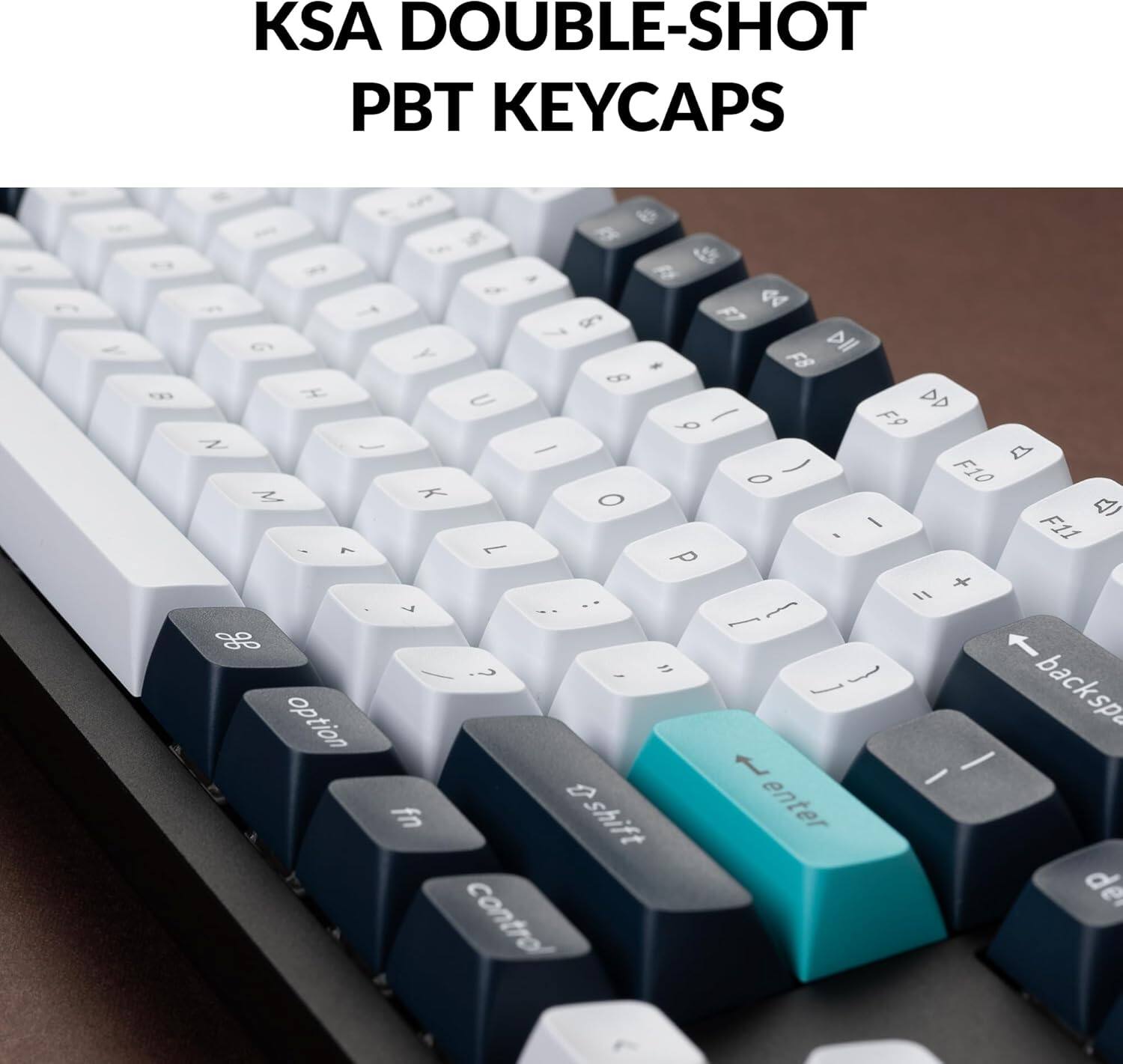 KSA DOUBLE-SHOT PBT KEYCAPS - t & a - & R - F7 S 1  G - F8 T U DD I F9 9 2 J I 8 (F10 O W  O / ) - F11 - F1 P + . 1 4 - tot I ? - il 1 backspace option - $ enter fn shift de control