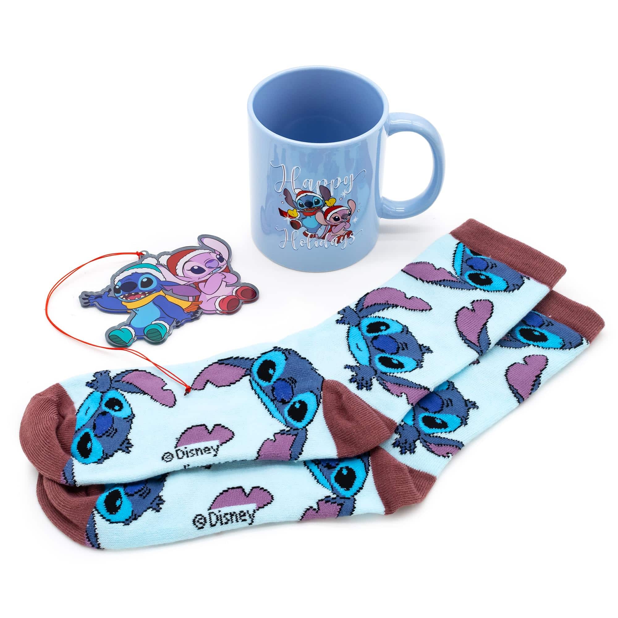 Disney - Lilo & Stitch Mug, Socks, and Ornament Bundle - Blue