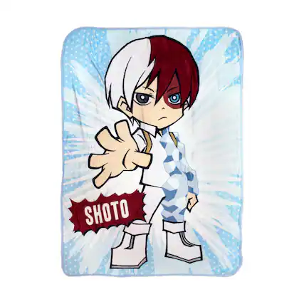 Front. Just Funky - My Hero Academia Shoto Todoroki 45 x 60 Inch Fleece Throw Blanket - Multi-Color.