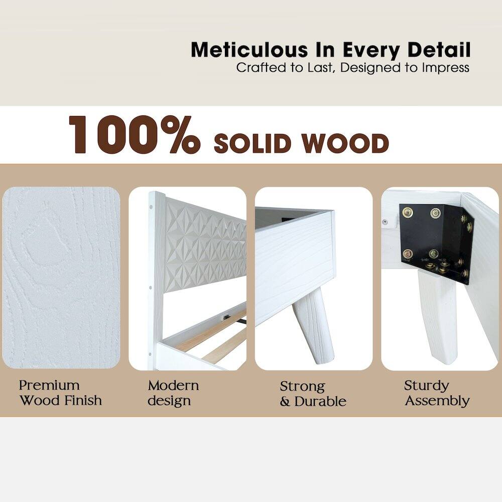 Meticulous In Every Detail  
Crafted to Last, Designed to Impress  

100% SOLID WOOD  

- Premium Wood Finish  
- Modern design  
- Strong & Durable  
- Sturdy Assembly